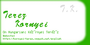 terez kornyei business card